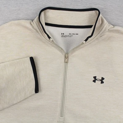 Under Armour Fleece 1/2 Zip Pullover Mens Size 3XL Khaki Heather Polyester - Image 1 of 4