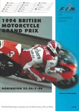 1994 British Grand Prix Programme - Autographed by Kenny Roberts Wayne Rainey
