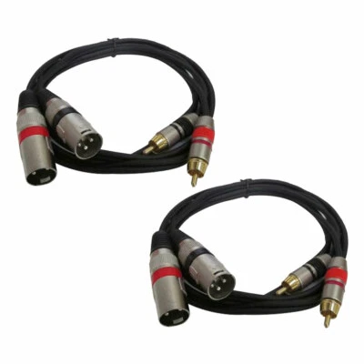 Seismic Audio Pair of Dual XLR Male to Dual RCA Male 5' Patch Cable Patch Cable - Image 1 of 3