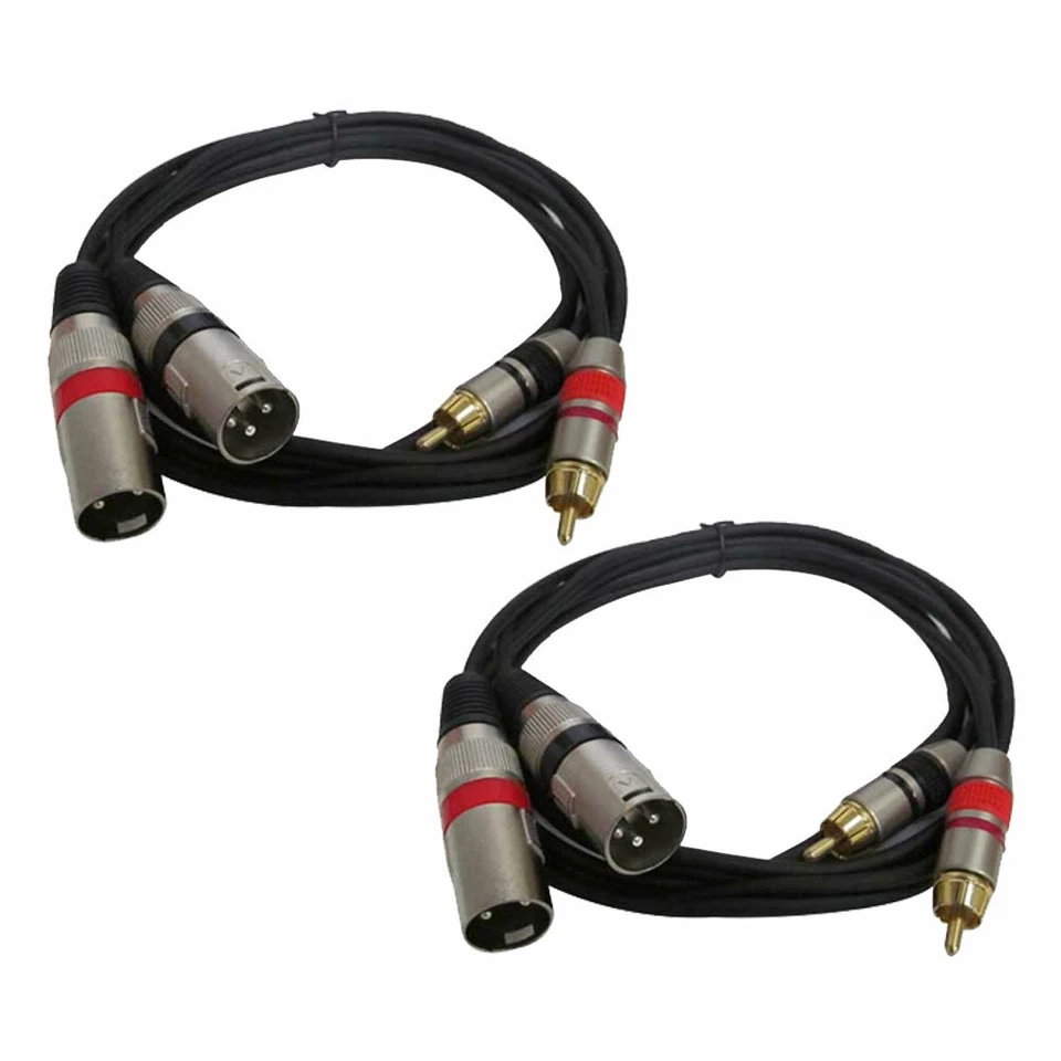 Seismic Audio Pair of Dual XLR Male to Dual RCA Male 5' Patch Cable Patch Cable - Image 1 of 3