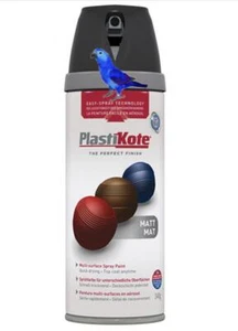Plastikote Premium Spray Paint BLACK MATT 400ml Tin Can PKT23101 - Picture 1 of 1