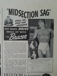 1940 mens Bauer & Black underwear bracer midsection sag vintage original ad - Picture 1 of 1