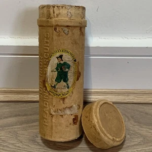 Antike Huntley und Palmers Pappe Lesekekse Dose Tube Ingwer Nüsse - Bild 1 von 9