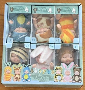 Doll Lovely (6) 3" Miniature Baby Dolls in animal costumes Adorable! Sealed Box - Picture 1 of 3