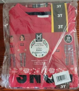 NEW Let It Snow Matching Family PJ Sleep Kid's Unisex Size 3T 2-Piece Pajama Set - Picture 1 of 13