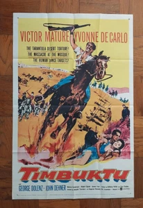 1959 TIMBUKTU original One Sheet Adventure Movie Poster Vic Mature 27x41 - Picture 1 of 4
