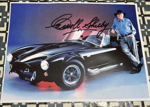 CARROLL SHELBY SIGNED PHOTOGRAPH CLASSIC 427 COBRA SC AND SHELBY WITH HAT COOL!! - Picture 1 of 3