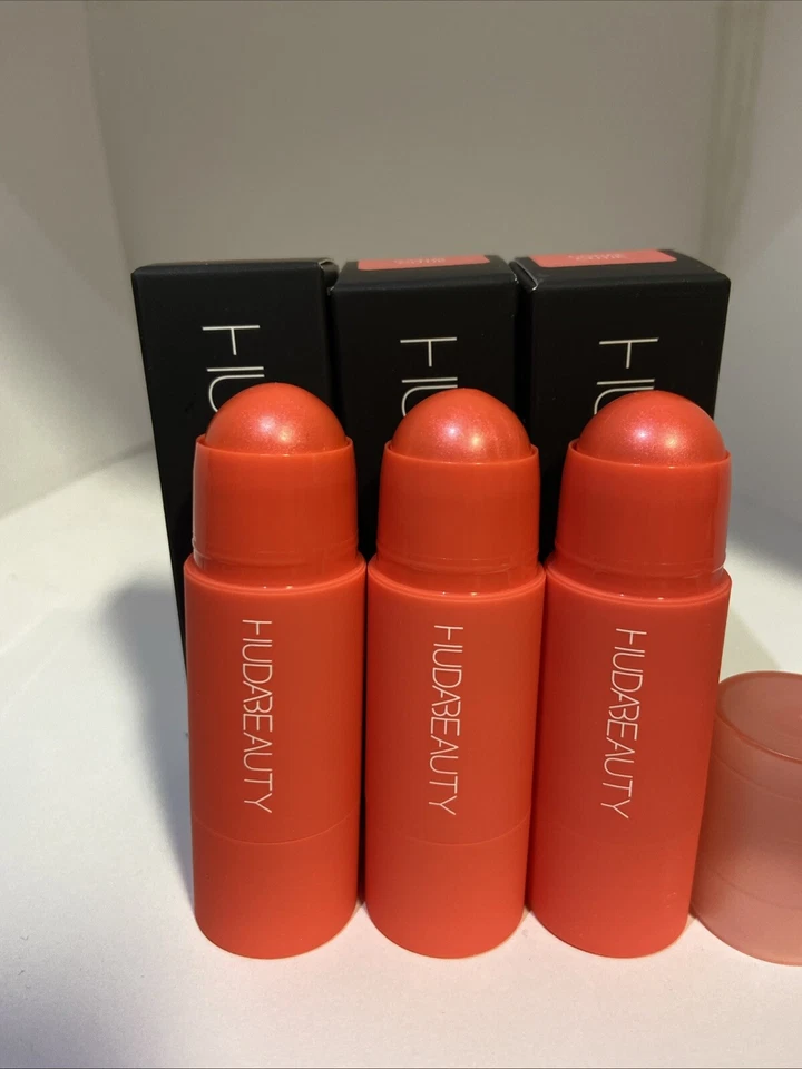 (3)Huda Beauty Cheeky Tint Blush Stick CORAL CUTIE 5g NEW!! - Image 1 of 4