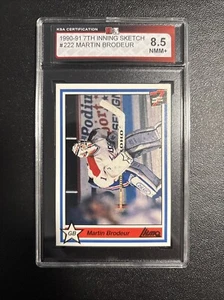 1990 91 7TH INNING SKETCH #222 MARTIN BRODEUR RC ROOKIE KSA 8.5 NEW-LABEL! - Picture 1 of 3
