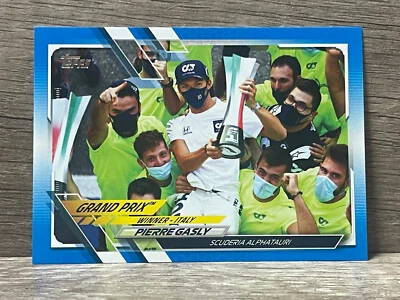 2021 Topps Formula 1 Racing Blue Pierre Gasly #145 09/99 - Image 1 of 2