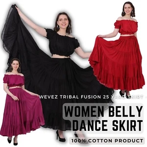Faldas de algodón gitanas de danza gitana de 25 yardas para mujer - faldas de 40 pulgadas - Imagen 1 de 89