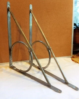 Soportes de fregadero de latón niquelado Art Deco vintage compatibles años 20 16" x 18" Foto 1 de 4