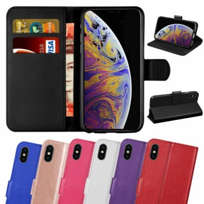 Case For iPhone 13 13 Pro 13 Pro Max 13 Mini X XS Max Leather Flip Wallet Cover - Image 1 of 4