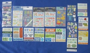 #8 NUOVI Lotto-18 Fogli Adesivi Bambino Ragazzo Ragazza Cardmaking Scrapbook Artigianato - Foto 1 di 9
