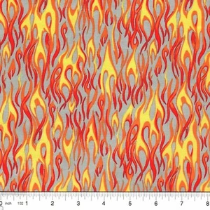 Grauer Monstertruck Flammen Lackierung 100 % Baumwollstoff Größe wählbar - Bild 1 von 1