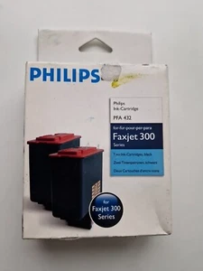 PFA 432 X 2 PHILIPS Genuine Black Ink Cartridges For Faxjet 300 Series, Original - Picture 1 of 4