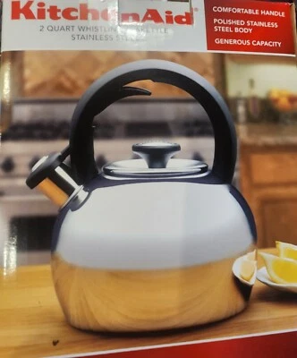 Kitchen Aid 2 Quart Whistling Tea Kettle Stainless Steel - image 1 of 2