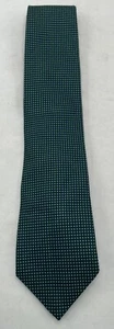 Men's CHAPS by RALPH LAUREN 100% Silk NECKTIE Tie GREEN BLACK SQUARES - Picture 1 of 5