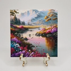 Majestätische Blumenlandschaft‎ Gemälde Kunstdruck - Bild 1 von 8