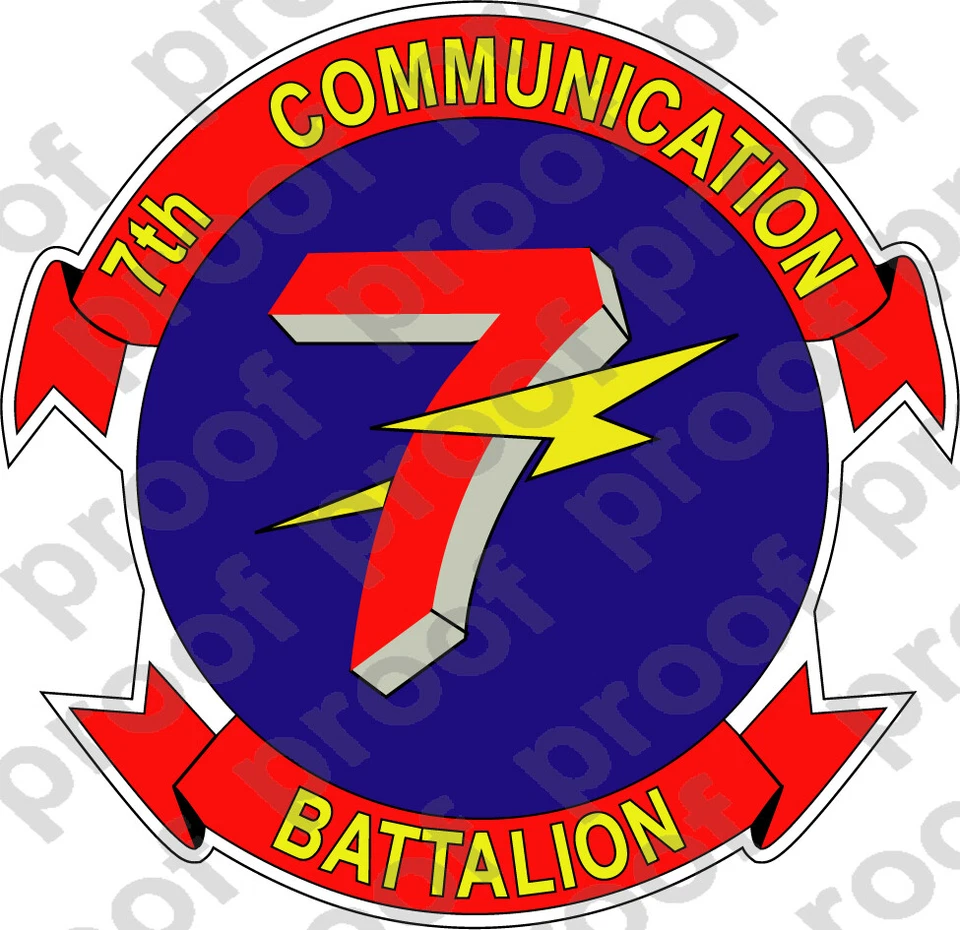STICKER USMC UNIT 7TH COMMUNICATIONS BATTALION oo USMC Lisc# 20187
