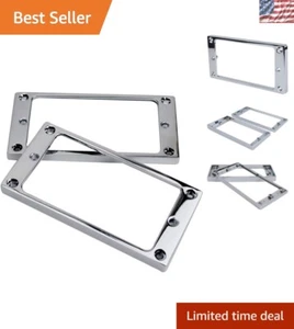 Professional Electric Guitar Humbucker Rings - Chrome Flat Mounting Set 2PCS - Picture 1 of 7