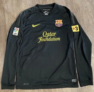 BARCELONA FC Nike Soccer Jersey Black Size M #4 FABREGAS 2011/12 Away Throwback - Picture 1 of 14