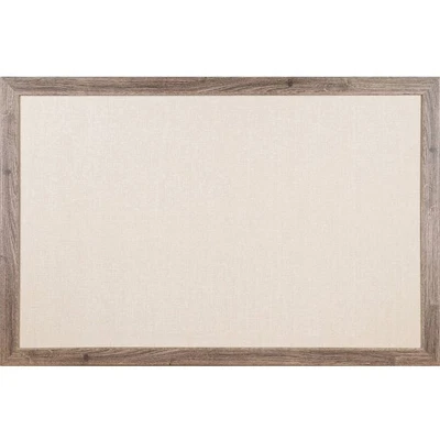 U Brands Linen Bulletin Board, 35" X 23" , Rustic Wood Frame (4891u0001) - Image 1 of 4
