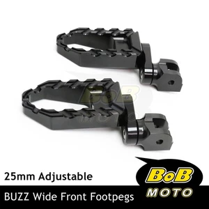 For Triumph Bonneville Bobber 17-18 BUZZ 25mm Extend Front Foot Pegs BLACK - Picture 1 of 7