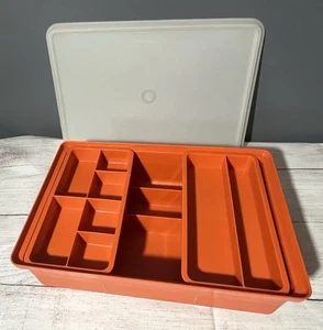 Tupperware Tuppercraft Organizer 1421 Orange/White - Picture 1 of 4