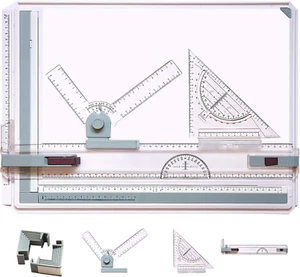 A3 Zeichentafel, Multifunktions-Zeichentisch A3 Zeichenbrett Set Mit Parallelbew - Bild 1 von 8