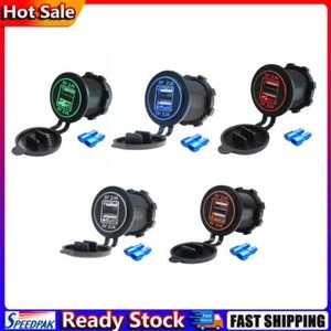 4.2A Dual USB Power Plug Outlet 12V-24V Auto Vehicle Charger Dual Socket Adapter - Photo 1 sur 18