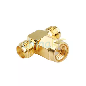 SMA Splitter / Joiner 3 WAY ADAPTER SMA male to 2 SMA female T type connector - Picture 1 of 3