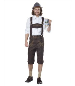 Halloween Costume - Oktoberfest Man Adult Costume, White/Brown, Large 42-44 - Picture 1 of 8