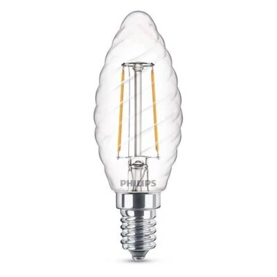 Philips LED Filament Candle Twisted Clear 2W=25W SES/E14, Warm White 2700K (n... - Image 1 of 3