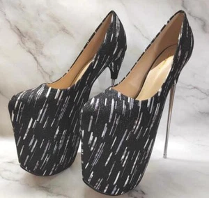 Women's Platform Stilettos Super high heels Slip on Party Evening Shoes size - Picture 1 of 5