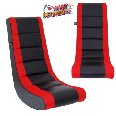 Silla para juegos clásica de piso basculante de video niños adolescentes PU imitación cuero malla de poliéster Foto 1 de 4