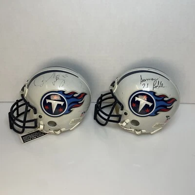 NFL Derrick Mason & Samari Rolle AUTORGAPHED Auto Titans Mini Football Helmets - Image 1 of 4