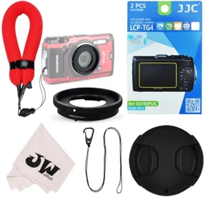 6in1 Lens Adapter+Wrist Strap+Screen Protector for Olympus TG-6 TG-5 TG-4 TG-3