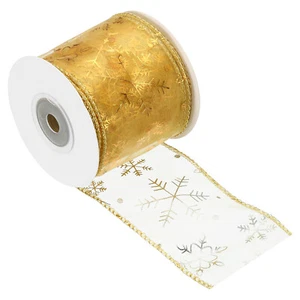 2-1/2" x 10 Yard Sheer Ribbon for Gift Wrapping Birthday Decoration Gold - Picture 1 of 6