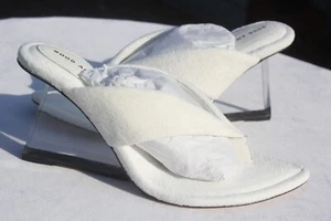 Good American durchsichtige Keilsandalen weiß Frottee Größe 9,5 GA077T-X neu im Karton - Bild 1 von 15