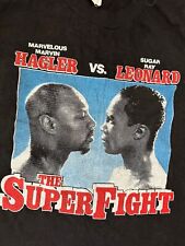 Sugar Ray Leonard vs Marvin Hagler 1987 Vintage Boxing Super Fight T-Shirt M