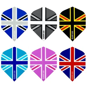 Union Jack Dart Flights Raw100 harte Flüge 6 Designs dick 1-10 Sets - Bild 1 von 8