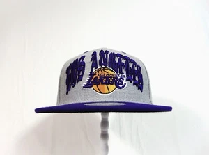 Ultra Game NBA Los Angeles Lakers Old English Gray Purple Snapback Hat OSFM NEW - Picture 1 of 6