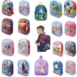 Boys Girls Kids Backpack Junior Toddlers Character Rucksack School Lunch Bag - Picture 1 of 54