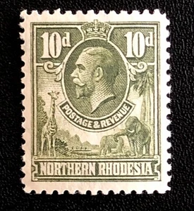 1925 NORTHERN RHODESIA 10d STAMP-TEN PENCE-KING GEORGE V-MH-Sg NR 9-MINT - Picture 1 of 3