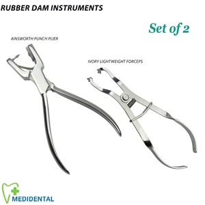 Set Of 2 Instrumente für Kofferdam Ivory Lightweight, Ainsworth Punch Pliers New - Picture 1 of 3