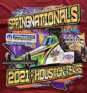 NHRA DRAG RACING OFFICAL 2021 SPRING NATIONALS red T- SHIRT  SIZE 2X