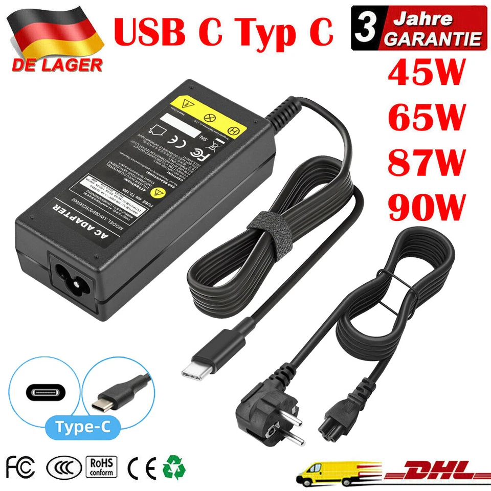 USB C Typ-C Notebook Ladegerät Ladekabel für Samsung Macbook Lenovo Xiaomi - Bild 1 von 1