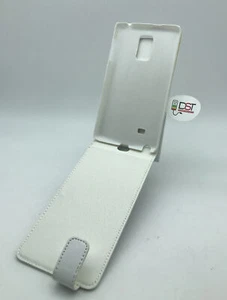Cover Case a Flip per Samsung GALAXY Note 4 rigida Bianca similpelle - Foto 1 di 2