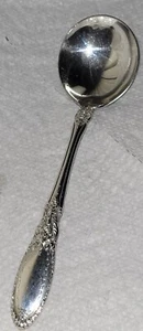 Antikes Handtuch alter Spiegel Sterlingsilber cremefarbener runder Suppenlöffel 6 1/4" 39 g - Bild 1 von 6